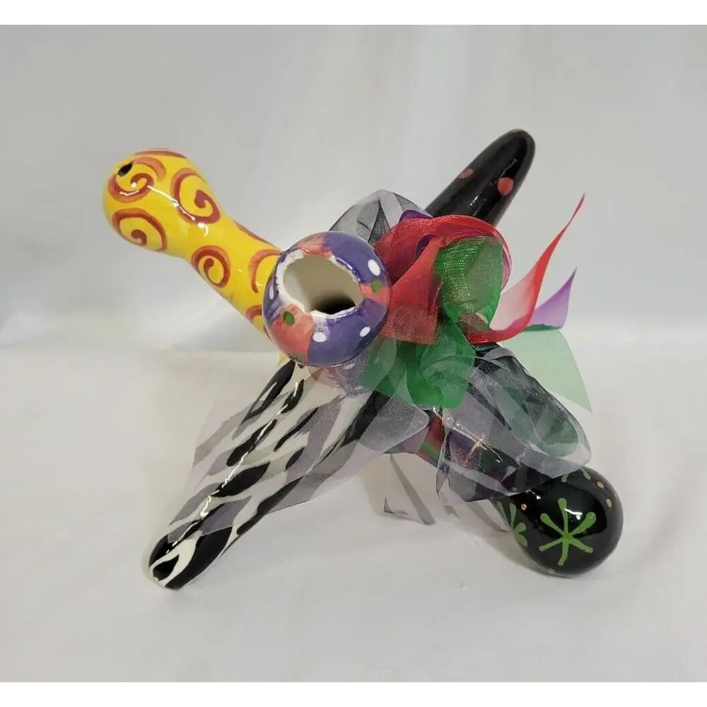 Hand Painted Multicolor Whimsical Kitchy Oversized Ceramic Jack Jax Decor